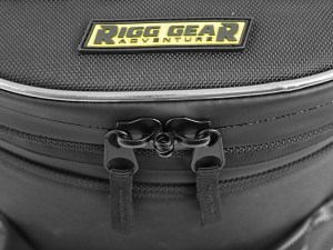 Photo showing Rigg Gear logo, and zipper